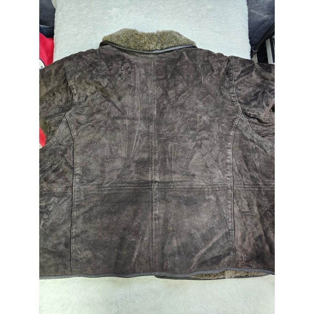 Lane Bryant Venezia Suede Leather Faux Fur Size 3xl Jacket ~ Heavy - Picture 6 of 9